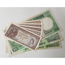 HONG KONG 1987 - 1995 . ONE 1 CENT AND TEN 10 DOLLARS . MIXED BANKNOTES